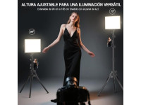 Kit de 2 Luzes LED para Fotografia e Vídeo NiceVeedi 25 x 20 cm, 2800K-6500K, 15W, com Tripés e Suporte para Telemóvel Kit de 2 Luzes LED para Fotografia e Vídeo NiceVeedi 25 x 20 cm, 2800K-6500K, 15W, com Tripés e Suporte para Telemóvel
